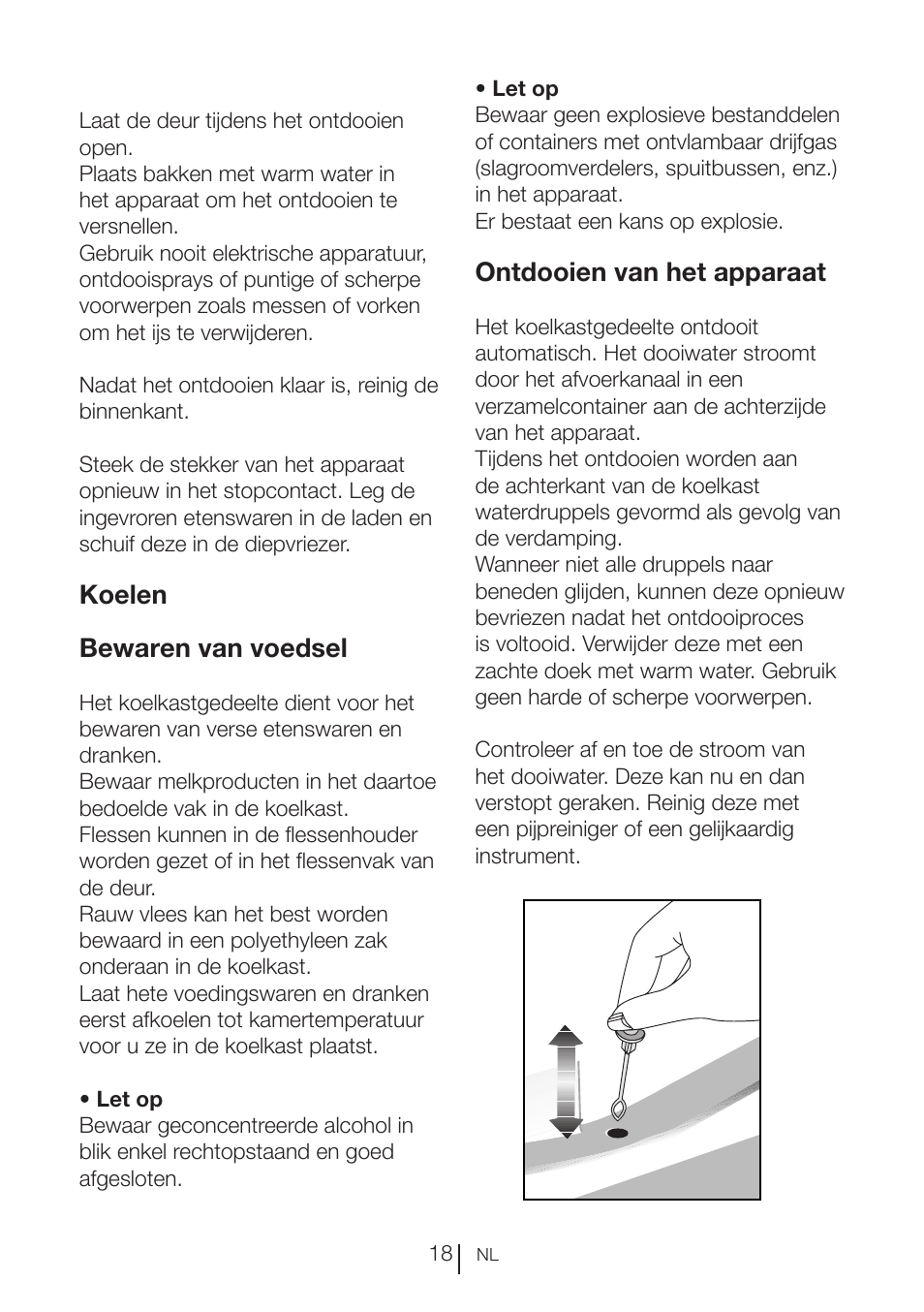 Koelen bewaren van voedsel, Ontdooien van het apparaat | Blomberg TSM 1541 A User Manual | Page 86 / 91