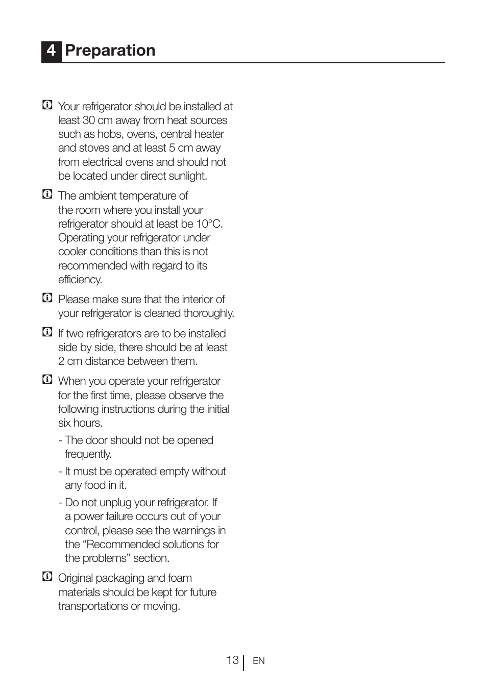 4preparation | Blomberg FTM 1531 A+ User Manual | Page 14 / 86