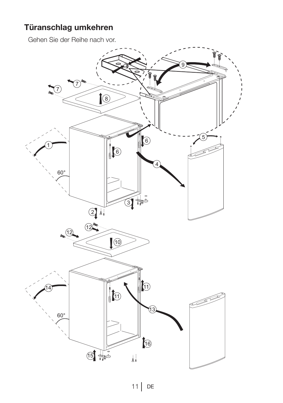 Türanschlag umkehren | Blomberg FTM 1531 A+ User Manual | Page 33 / 86