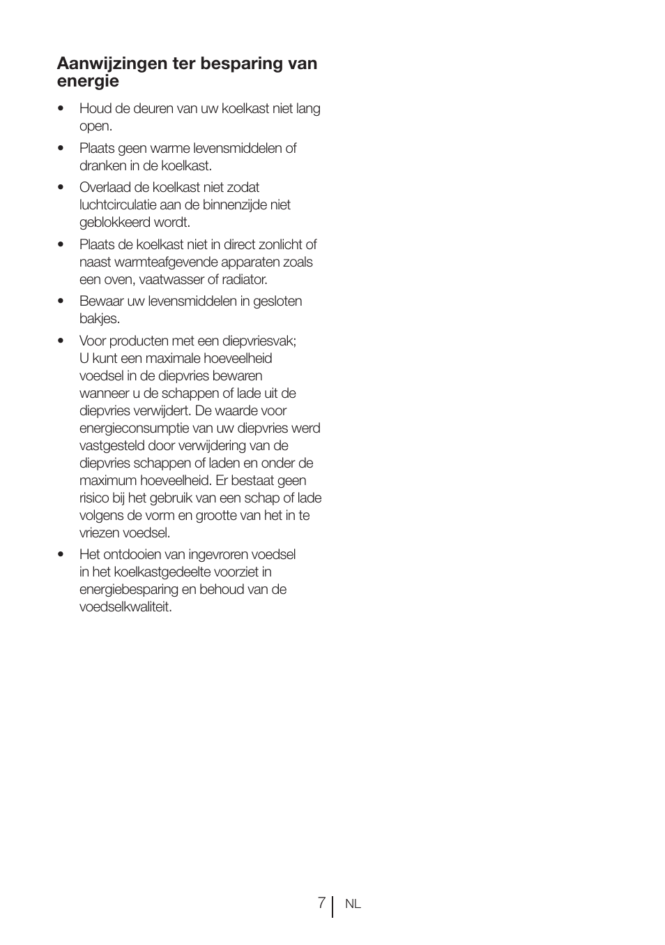Aanwijzingen ter besparing van energie | Blomberg FTM 1531 A+ User Manual | Page 71 / 86