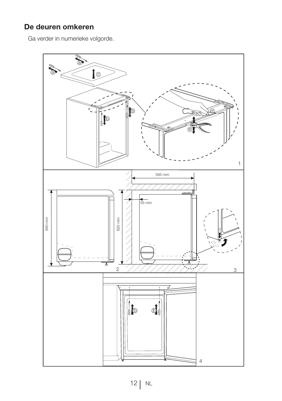 De deuren omkeren, Ga verder in numerieke volgorde | Blomberg FTM 1531 A+ User Manual | Page 76 / 86
