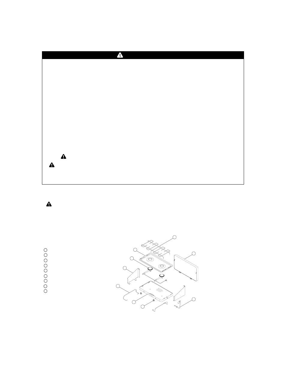 Assembly instructions, Warning | Brinkmann Two Burner User Manual | Page 3 / 8