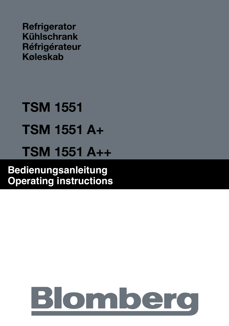 Blomberg TSM 1551 A User Manual | 84 pages