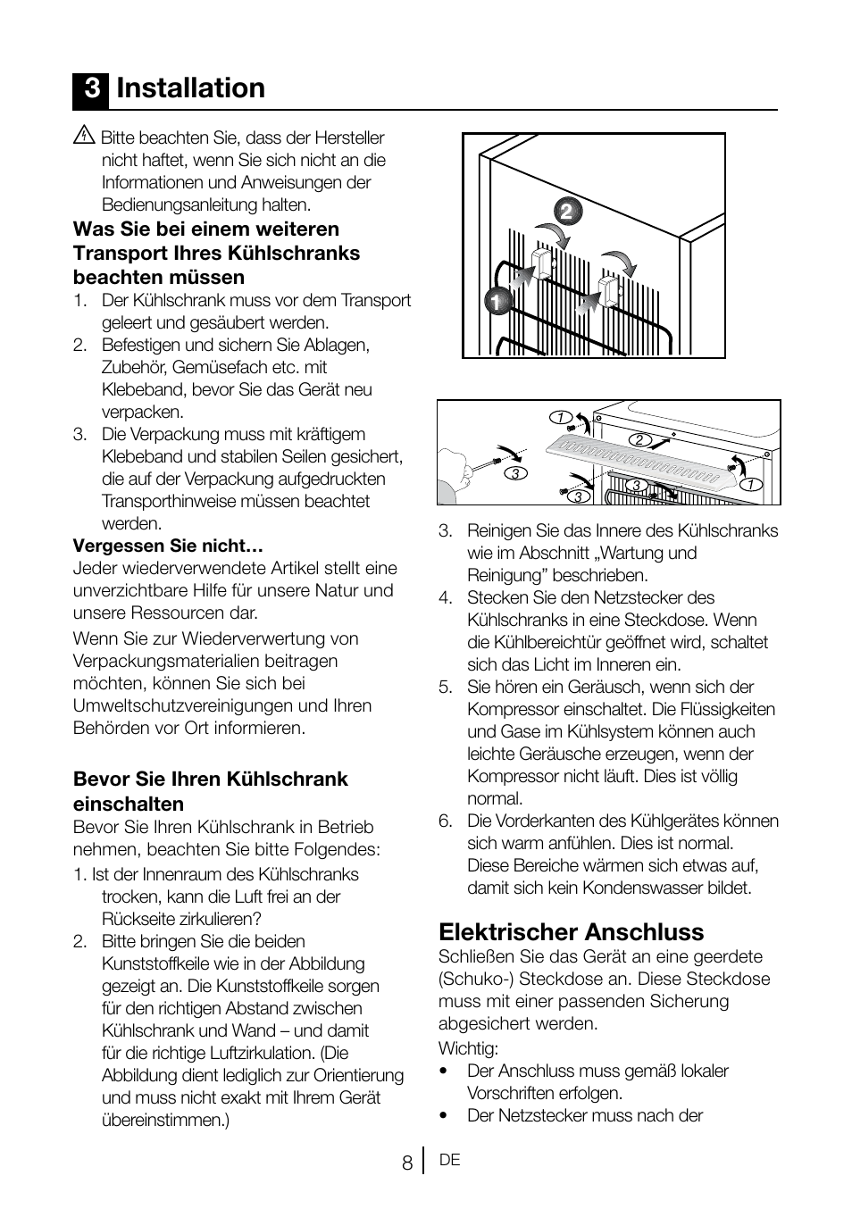 3installation, Elektrischer anschluss | Blomberg TSM 1551 A User Manual | Page 29 / 84