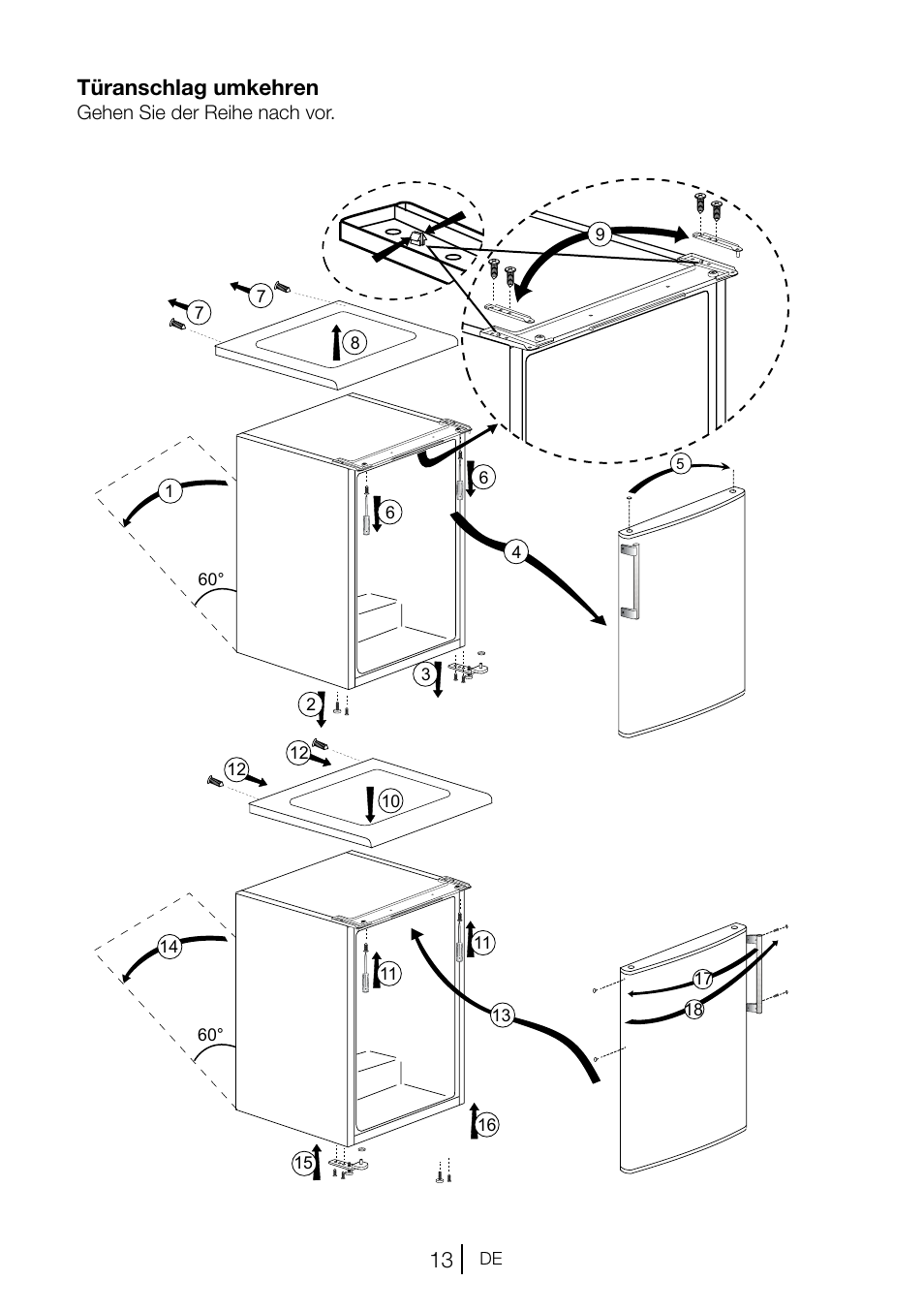 Türanschlag umkehren | Blomberg TSM 1551 A User Manual | Page 34 / 84