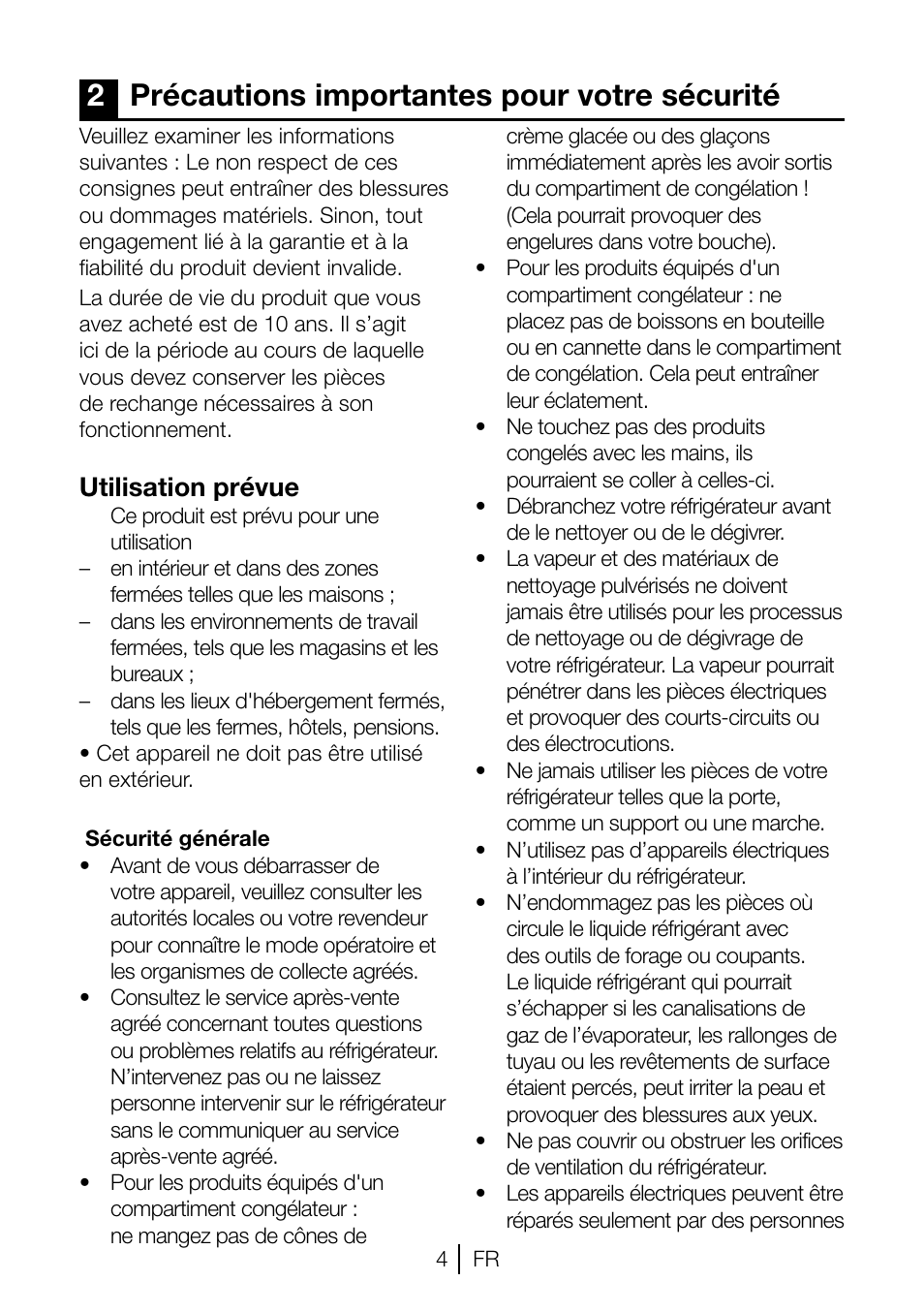 2précautions importantes pour votre sécurité, Utilisation prévue | Blomberg TSM 1551 A User Manual | Page 45 / 84