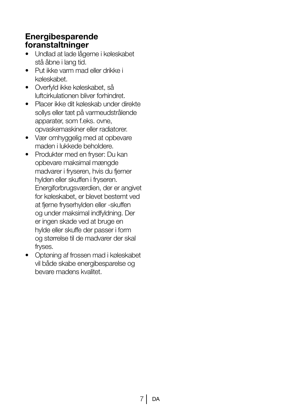 Energibesparende foranstaltninger | Blomberg TSM 1551 A User Manual | Page 70 / 84