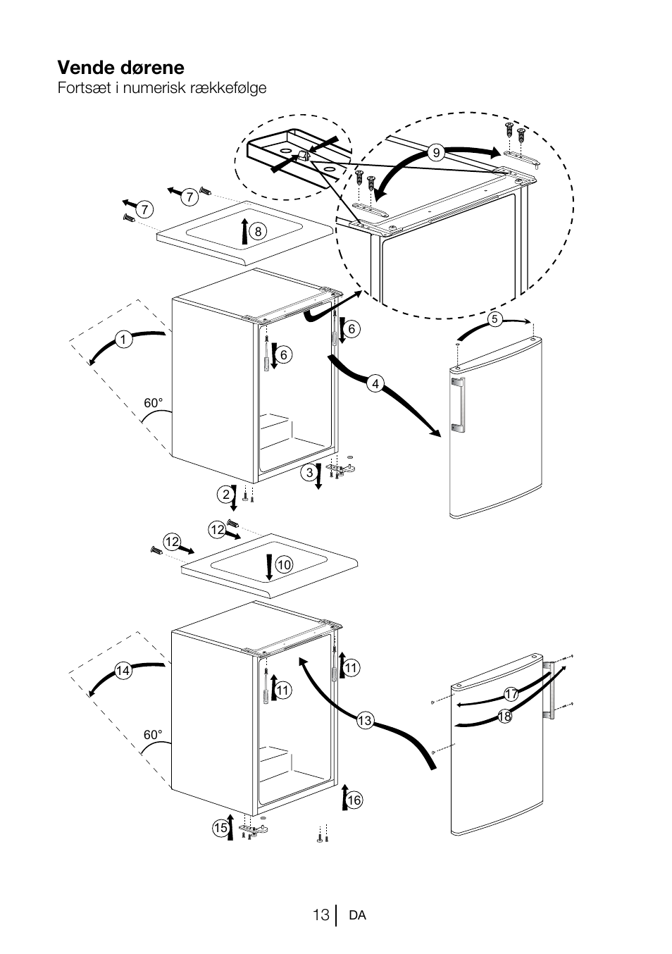 Vende dørene, Fortsæt i numerisk rækkefølge | Blomberg TSM 1551 A User Manual | Page 76 / 84