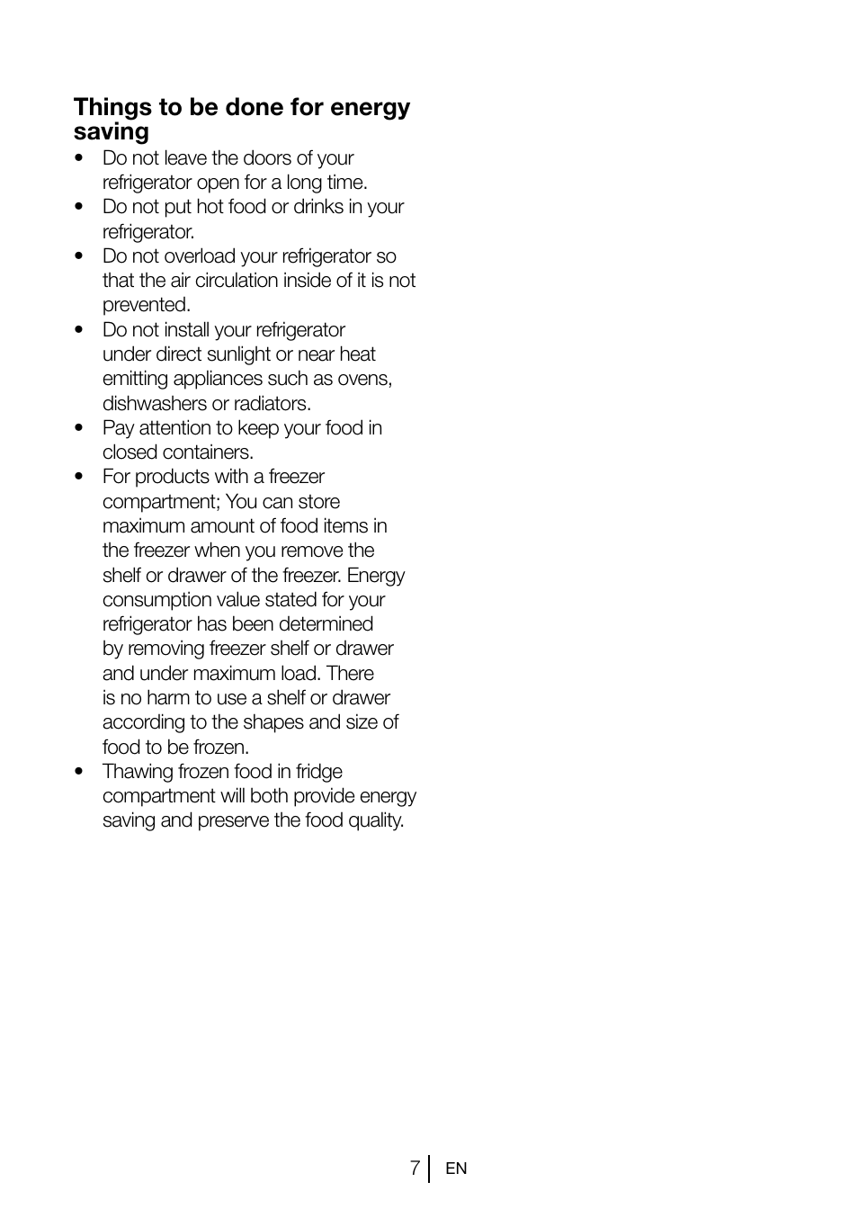 Things to be done for energy saving | Blomberg TSM 1551 A User Manual | Page 8 / 84