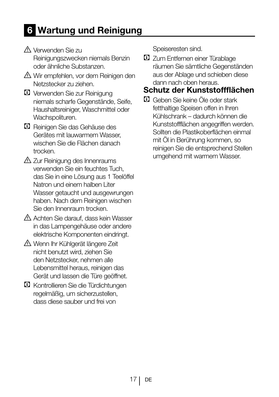 6wartung und reinigung | Blomberg SND 9681 XD User Manual | Page 38 / 81