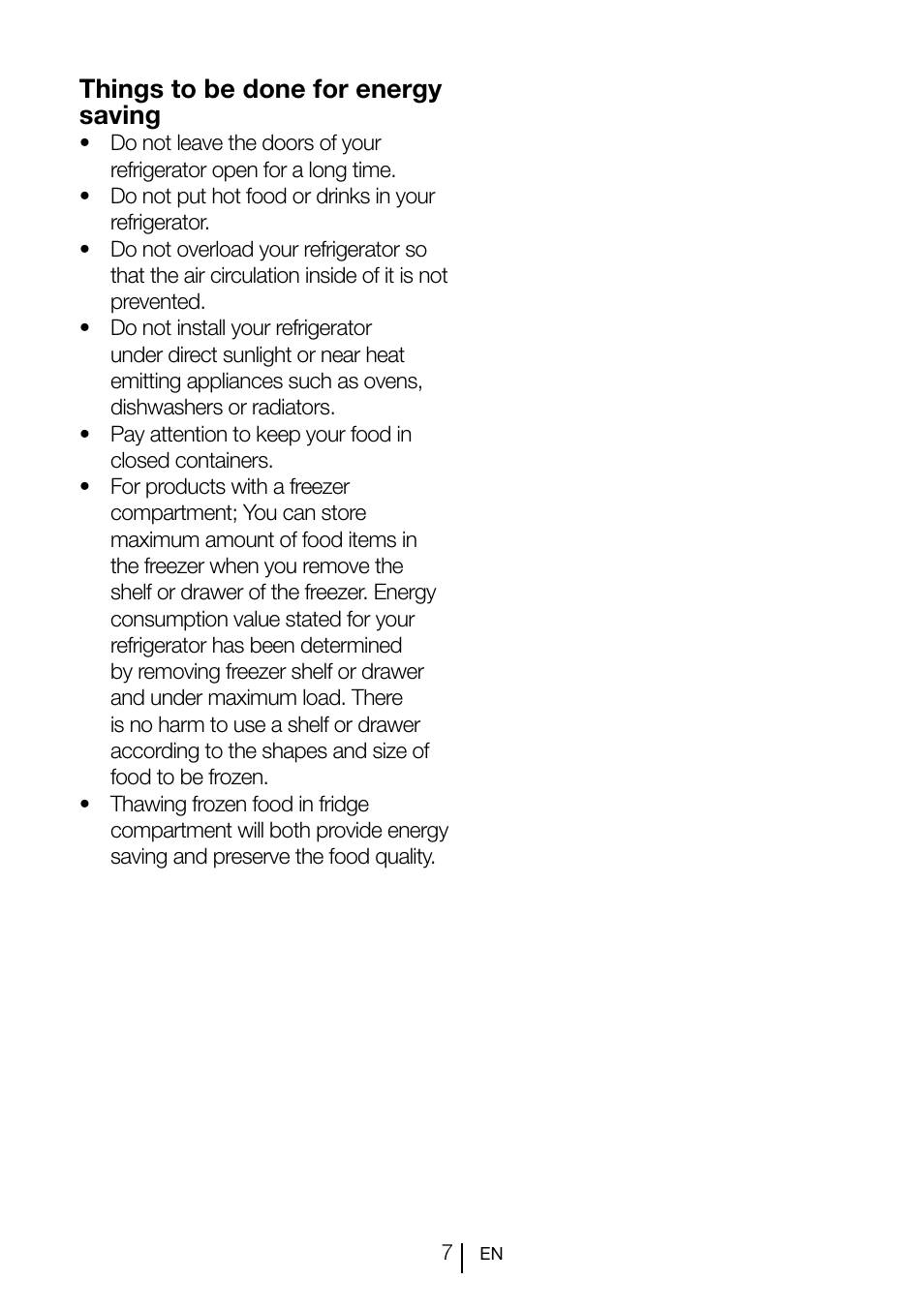 Things to be done for energy saving | Blomberg SND 9681 XD User Manual | Page 8 / 81