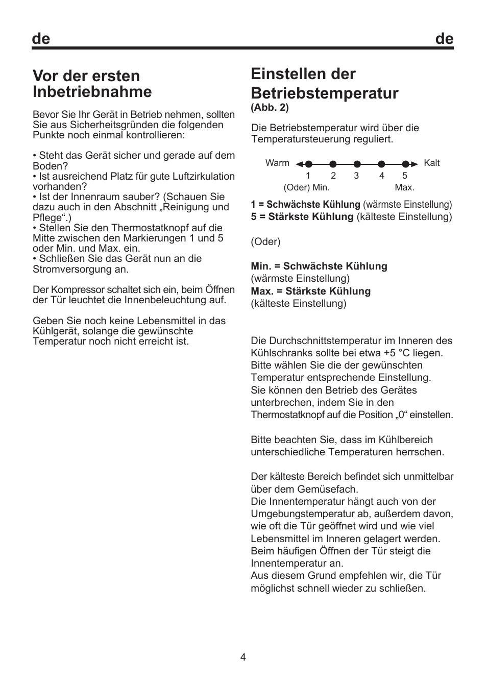 Einstellen der betriebstemperatur, Vor der ersten inbetriebnahme | Blomberg SSM 1350 User Manual | Page 11 / 100