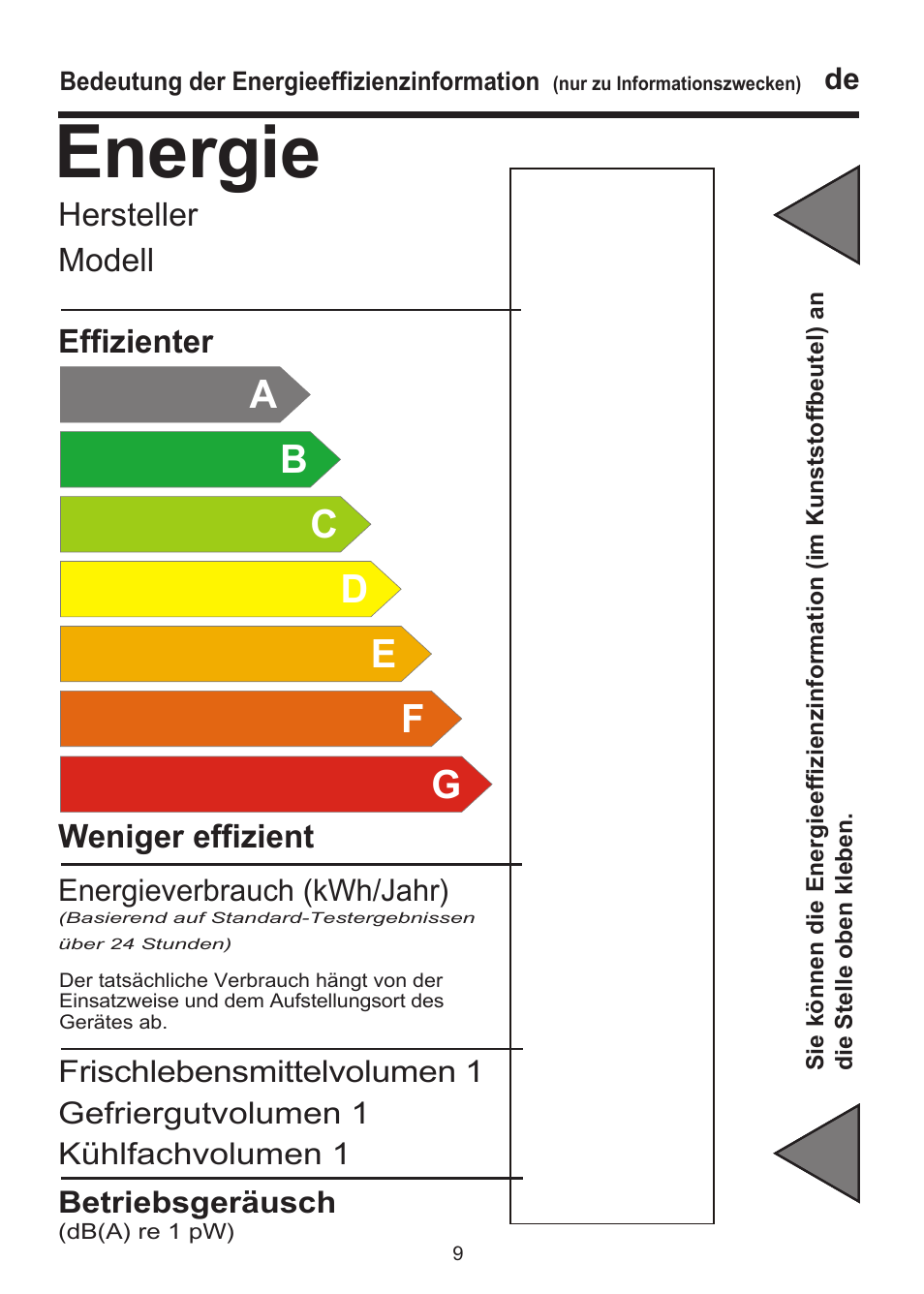Energie | Blomberg SSM 1350 User Manual | Page 16 / 100