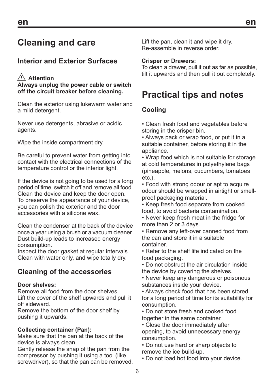 En cleaning and care | Blomberg SSM 1350 User Manual | Page 22 / 100