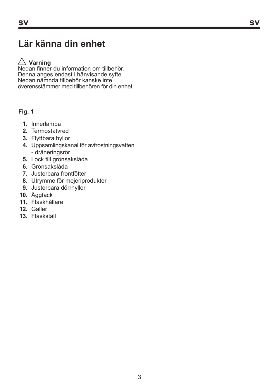 Lär känna din enhet | Blomberg SSM 1350 User Manual | Page 46 / 100
