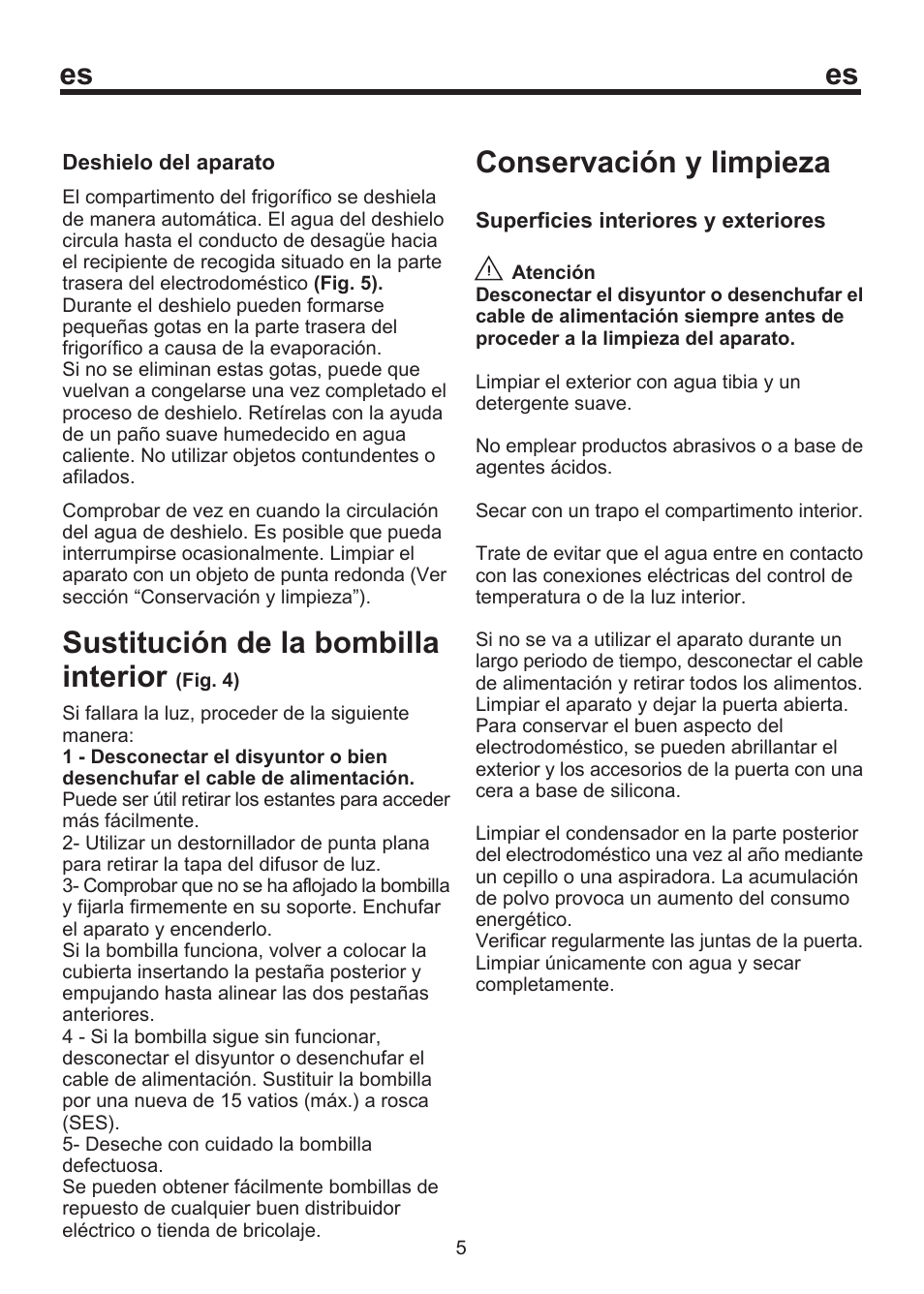 Sustitución de la bombilla interior, Conservación y limpieza | Blomberg SSM 1350 User Manual | Page 75 / 100