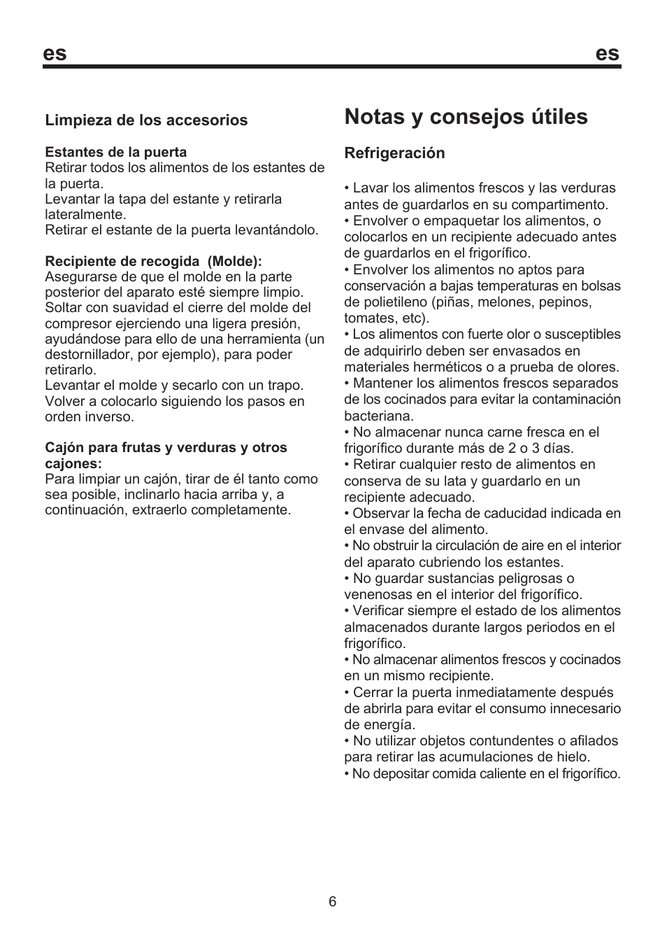 Es notas y consejos útiles | Blomberg SSM 1350 User Manual | Page 76 / 100