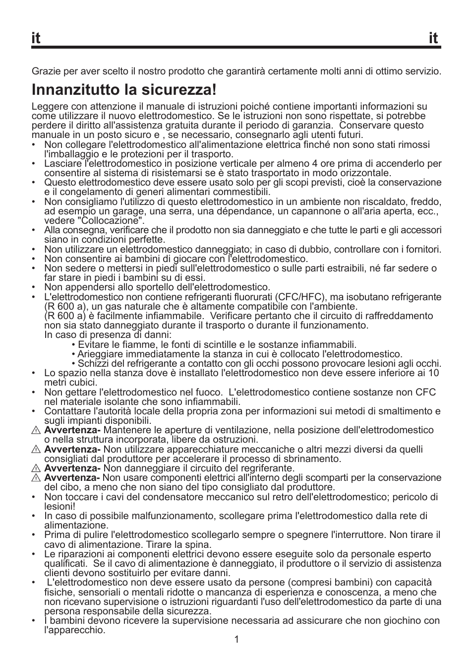 300 01-08 it.fh11, Innanzitutto la sicurezza | Blomberg SSM 1350 User Manual | Page 80 / 100