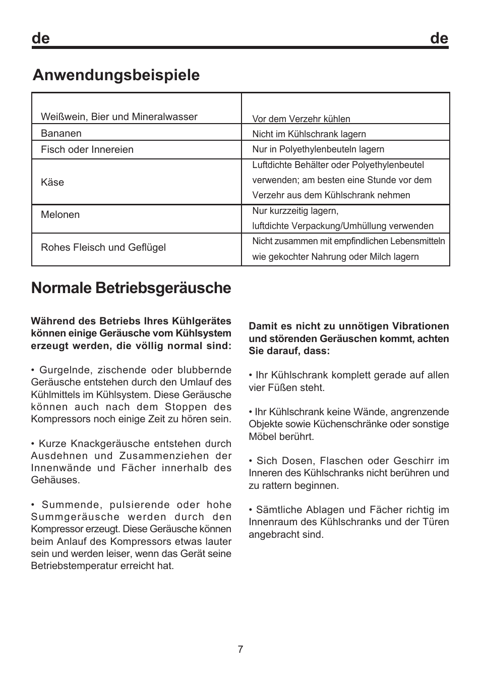 De anwendungsbeispiele, Normale betriebsgeräusche | Blomberg SOM 9750 A+ User Manual | Page 22 / 97