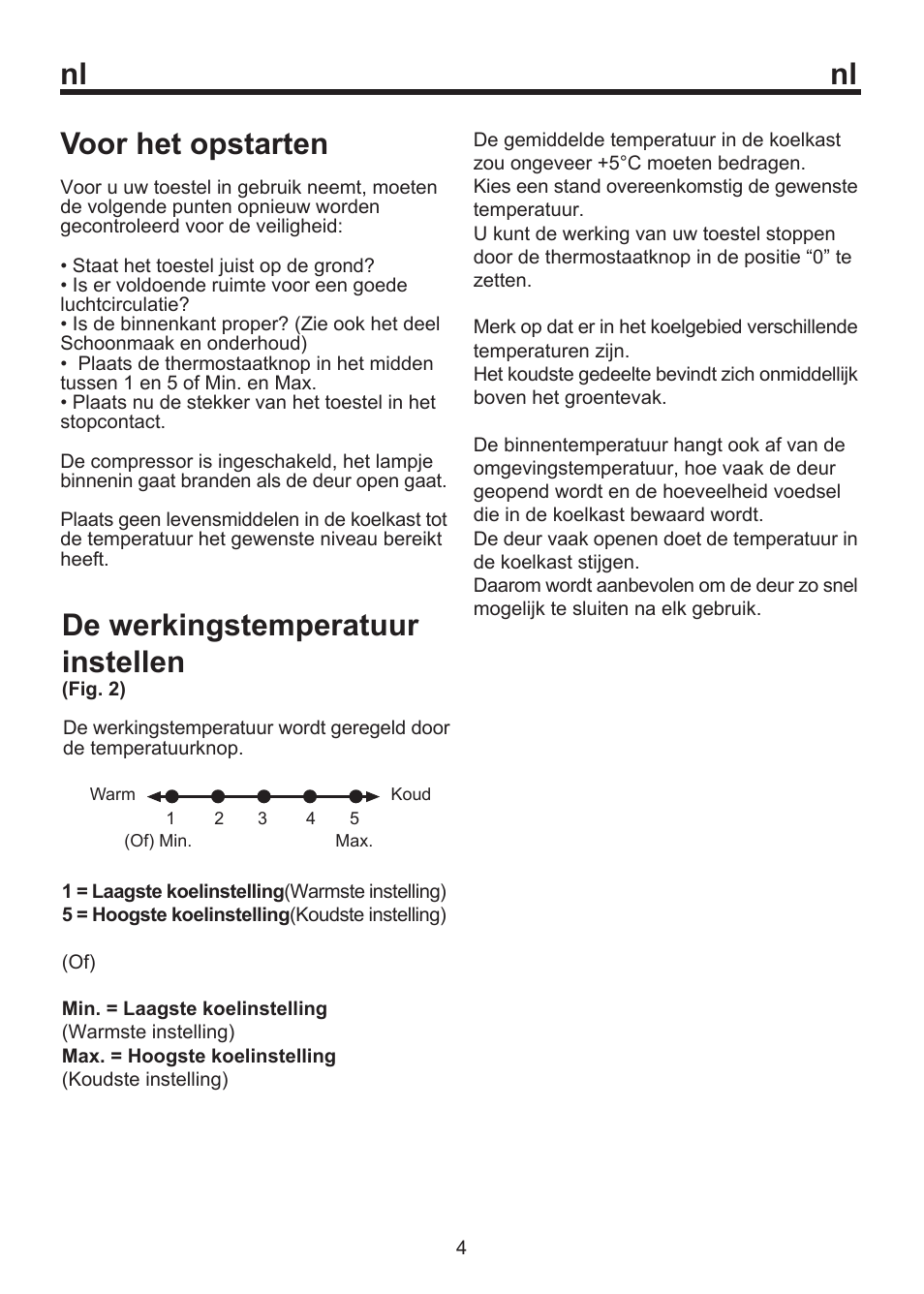 Voor het opstarten, De werkingstemperatuur instellen | Blomberg SOM 9750 A+ User Manual | Page 37 / 97