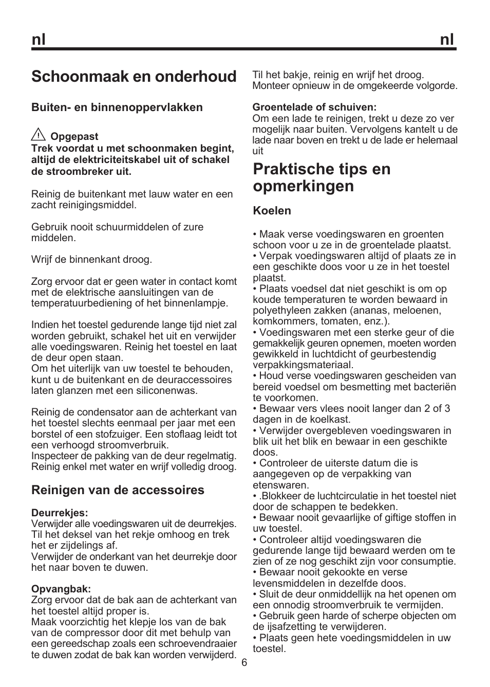 Nl schoonmaak en onderhoud, Praktische tips en opmerkingen | Blomberg SOM 9750 A+ User Manual | Page 39 / 97