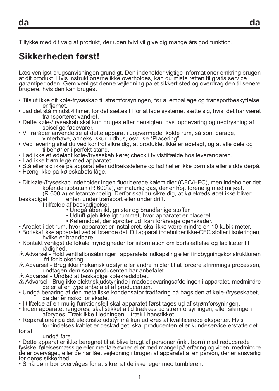 Sikkerheden først | Blomberg SOM 9750 A+ User Manual | Page 43 / 97