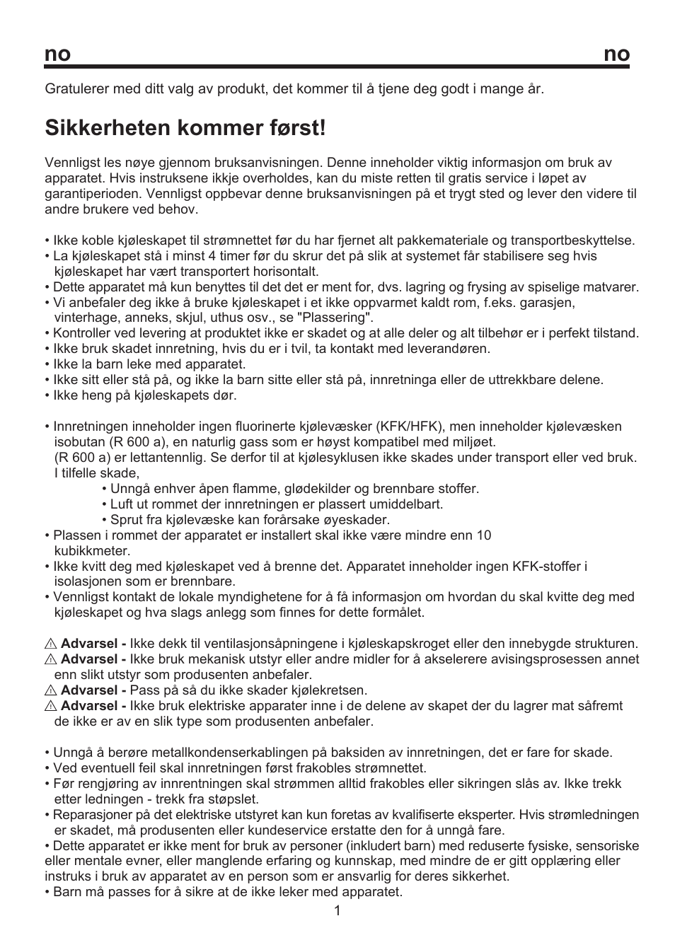 Sikkerheten kommer først | Blomberg SOM 9750 A+ User Manual | Page 61 / 97