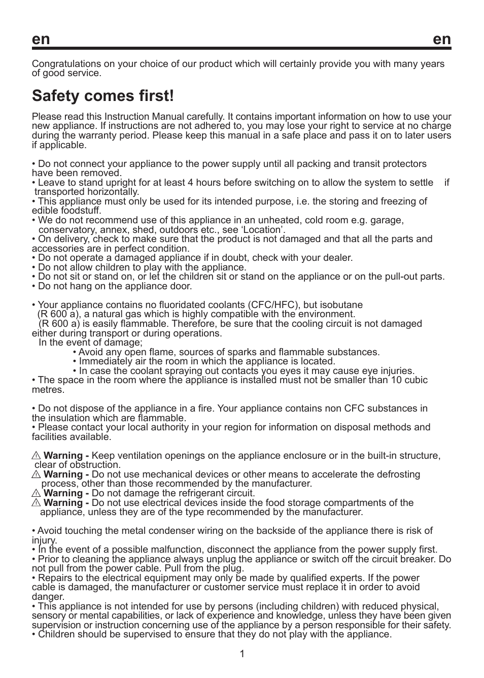 Safety comes first | Blomberg SOM 9750 A+ User Manual | Page 7 / 97