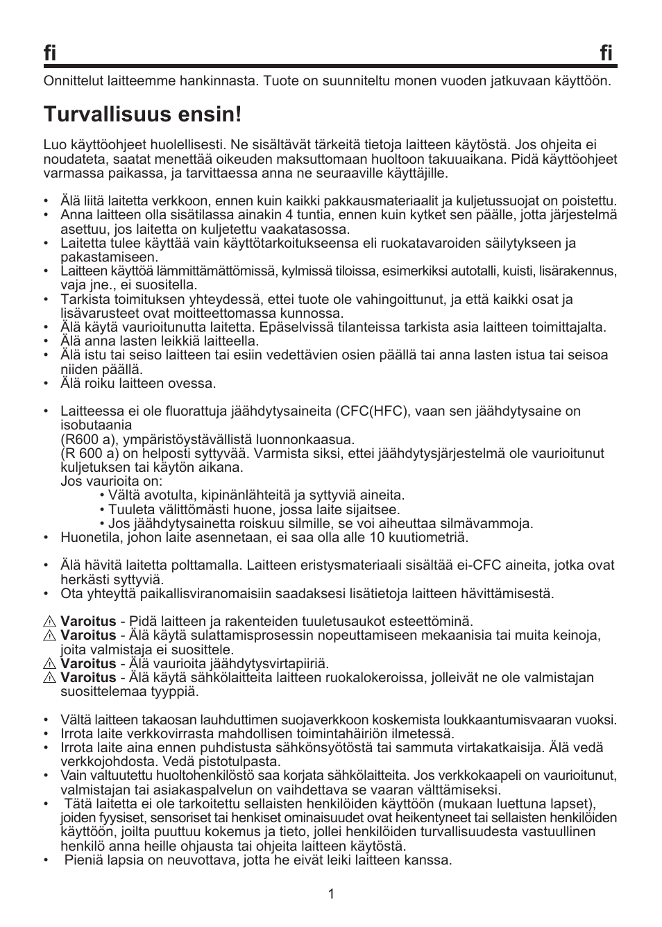 Turvallisuus ensin | Blomberg SOM 9750 A+ User Manual | Page 70 / 97