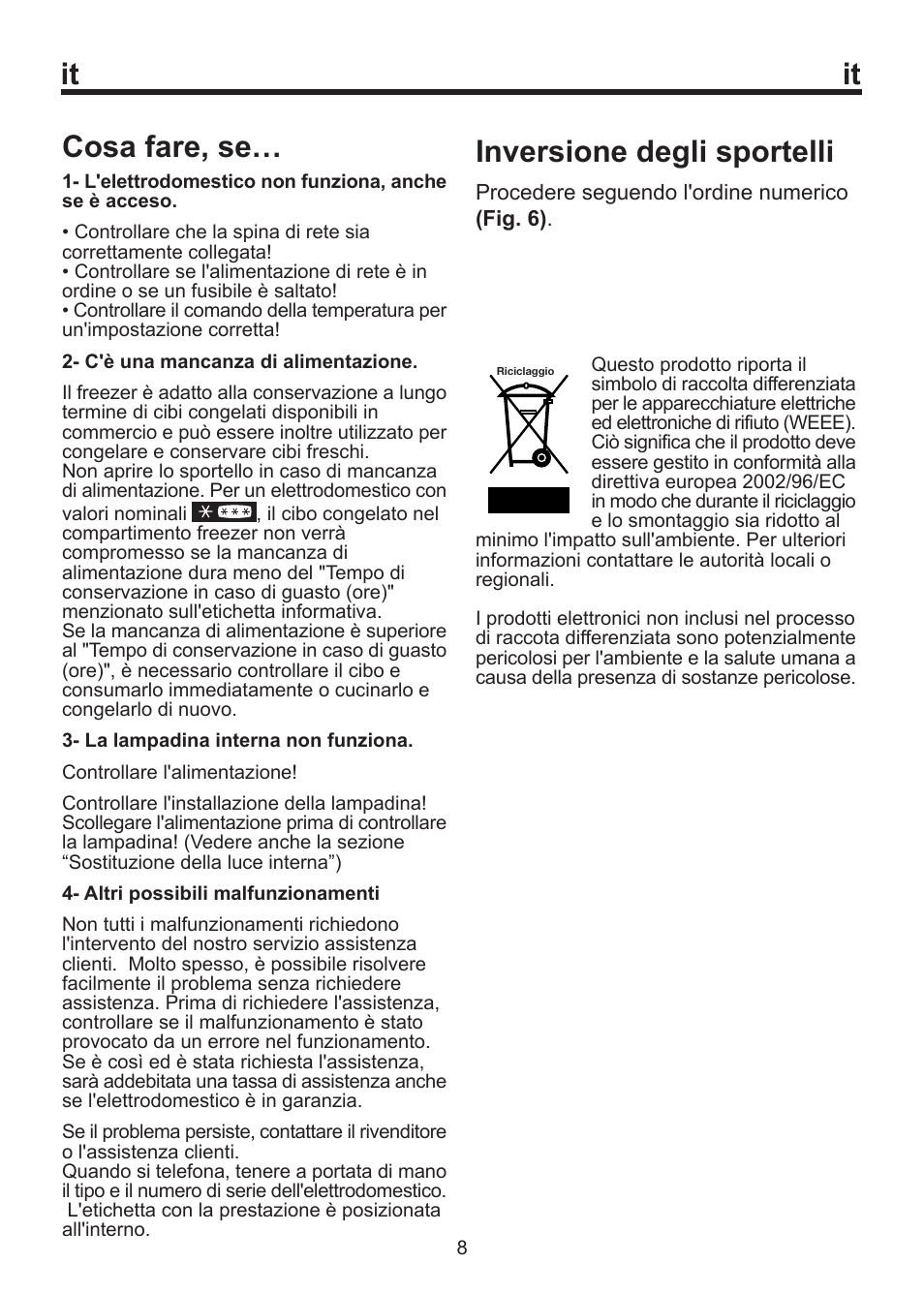 It cosa fare, se, Inversione degli sportelli | Blomberg SOM 9750 A+ User Manual | Page 86 / 97
