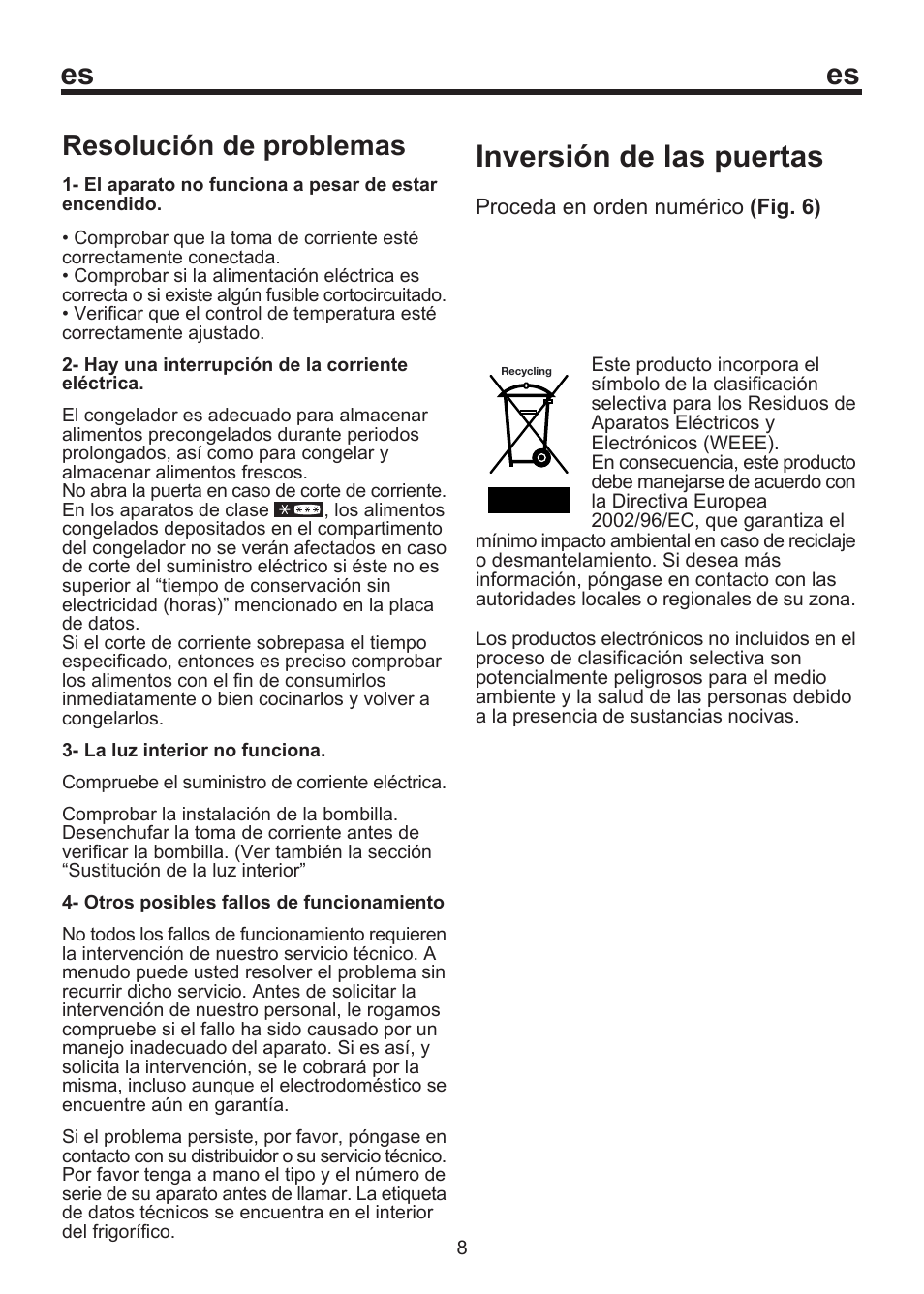 Inversión de las puertas, Resolución de problemas | Blomberg SOM 9750 A+ User Manual | Page 95 / 97