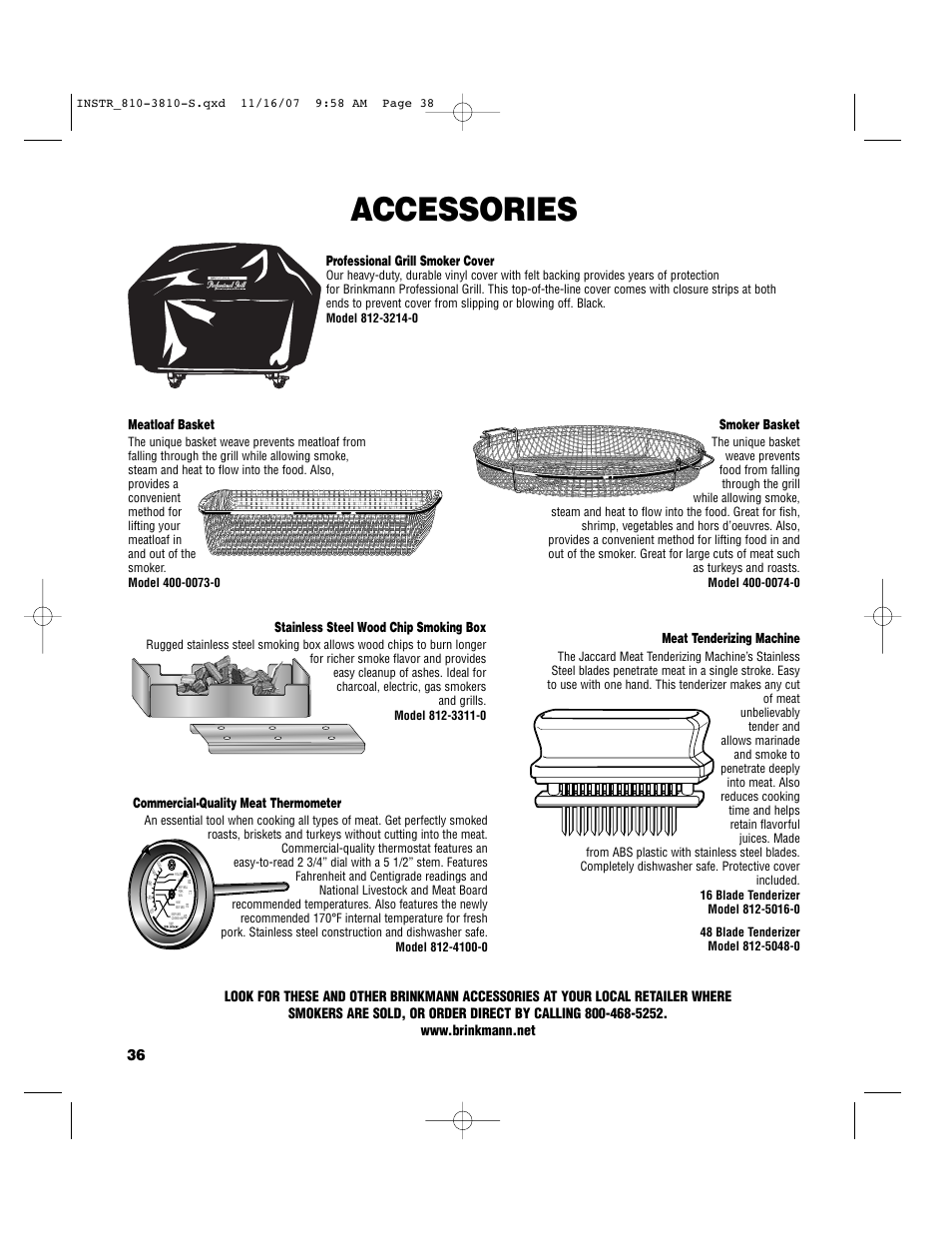Accessories | Brinkmann 810-3810-S User Manual | Page 38 / 40