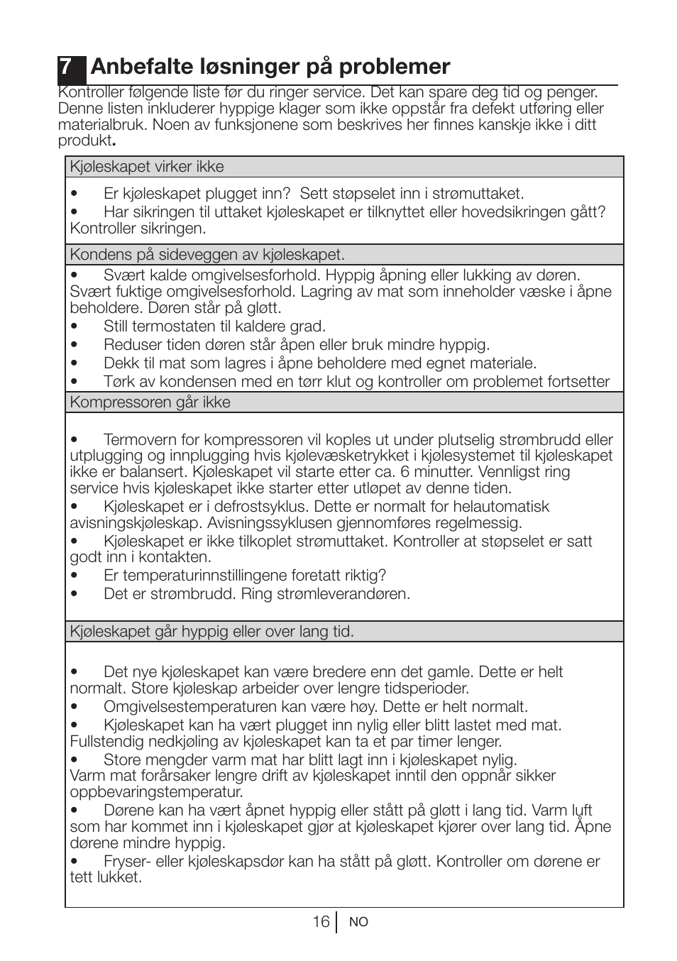 7anbefalte løsninger på problemer | Blomberg KNM 1551 iF A+ User Manual | Page 138 / 312