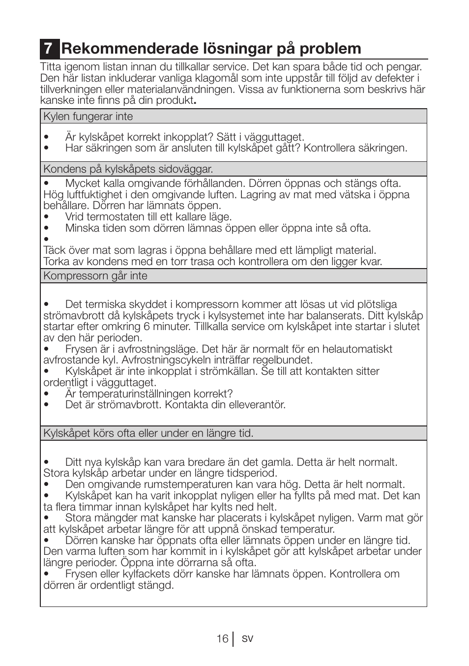 7rekommenderade lösningar på problem | Blomberg KNM 1551 iF A+ User Manual | Page 156 / 312