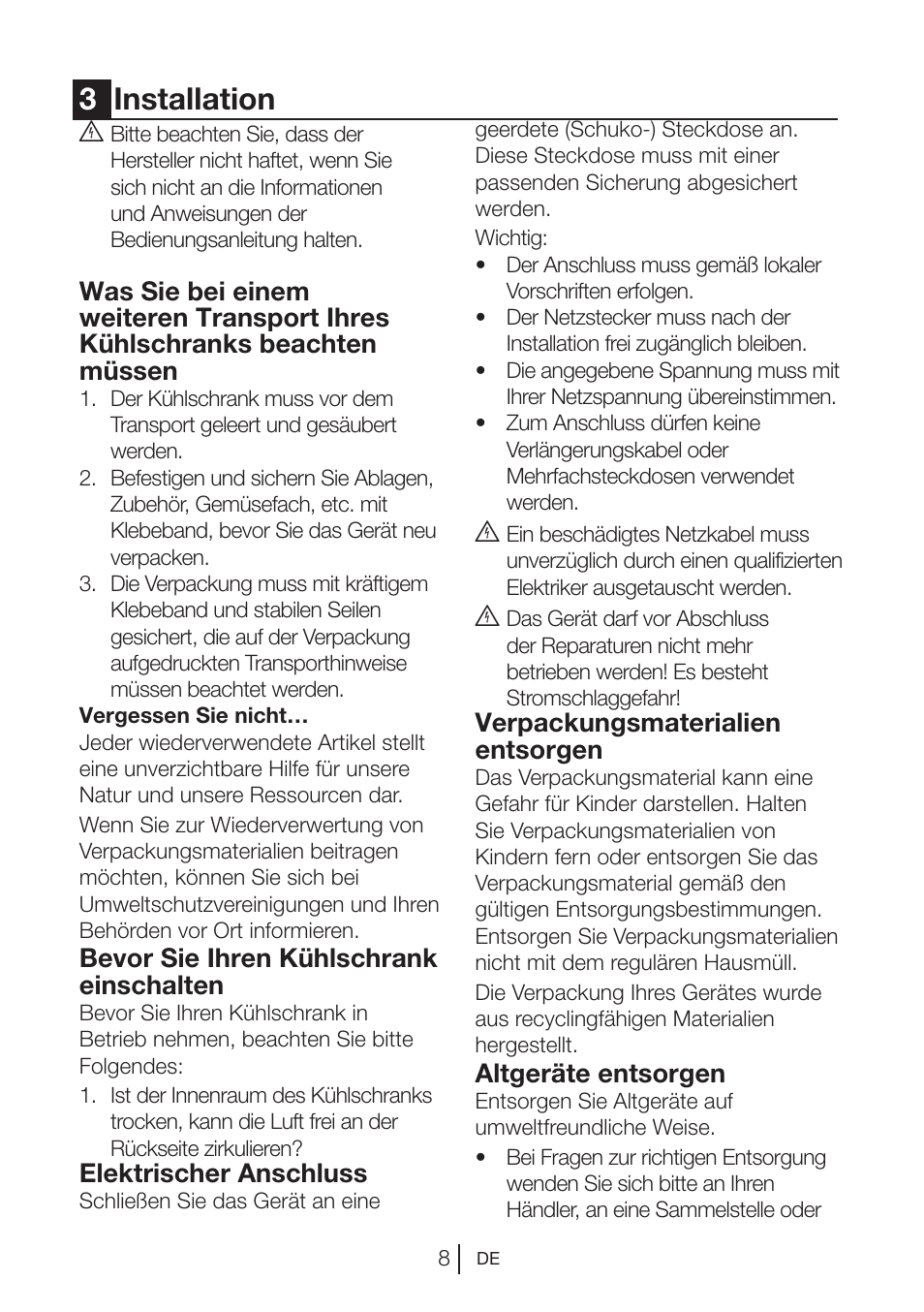 3installation | Blomberg KNM 1551 iF A+ User Manual | Page 31 / 312