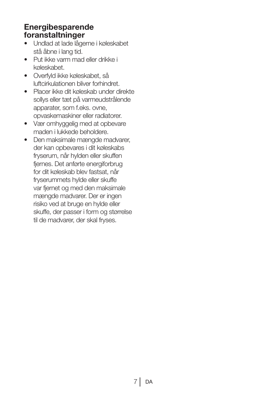 Energibesparende foranstaltninger | Blomberg KNM 1551 iF A+ User Manual | Page 70 / 312