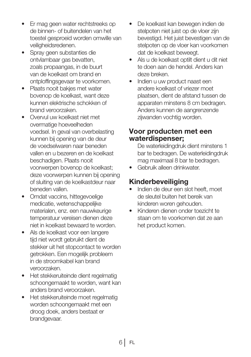 Voor producten met een waterdispenser, Kinderbeveiliging | Blomberg KNM 1551 iF A+ User Manual | Page 88 / 312