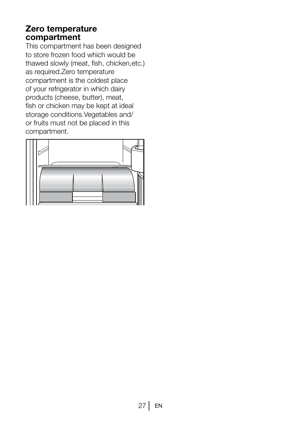 Zero temperature compartment | Blomberg KNM 1561 i User Manual | Page 28 / 34