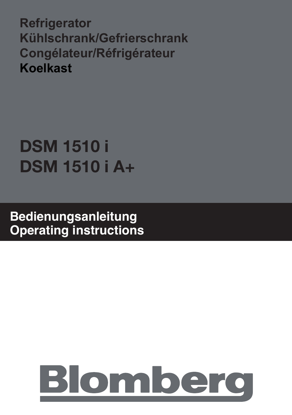 Blomberg DSM 1510 i User Manual | 135 pages