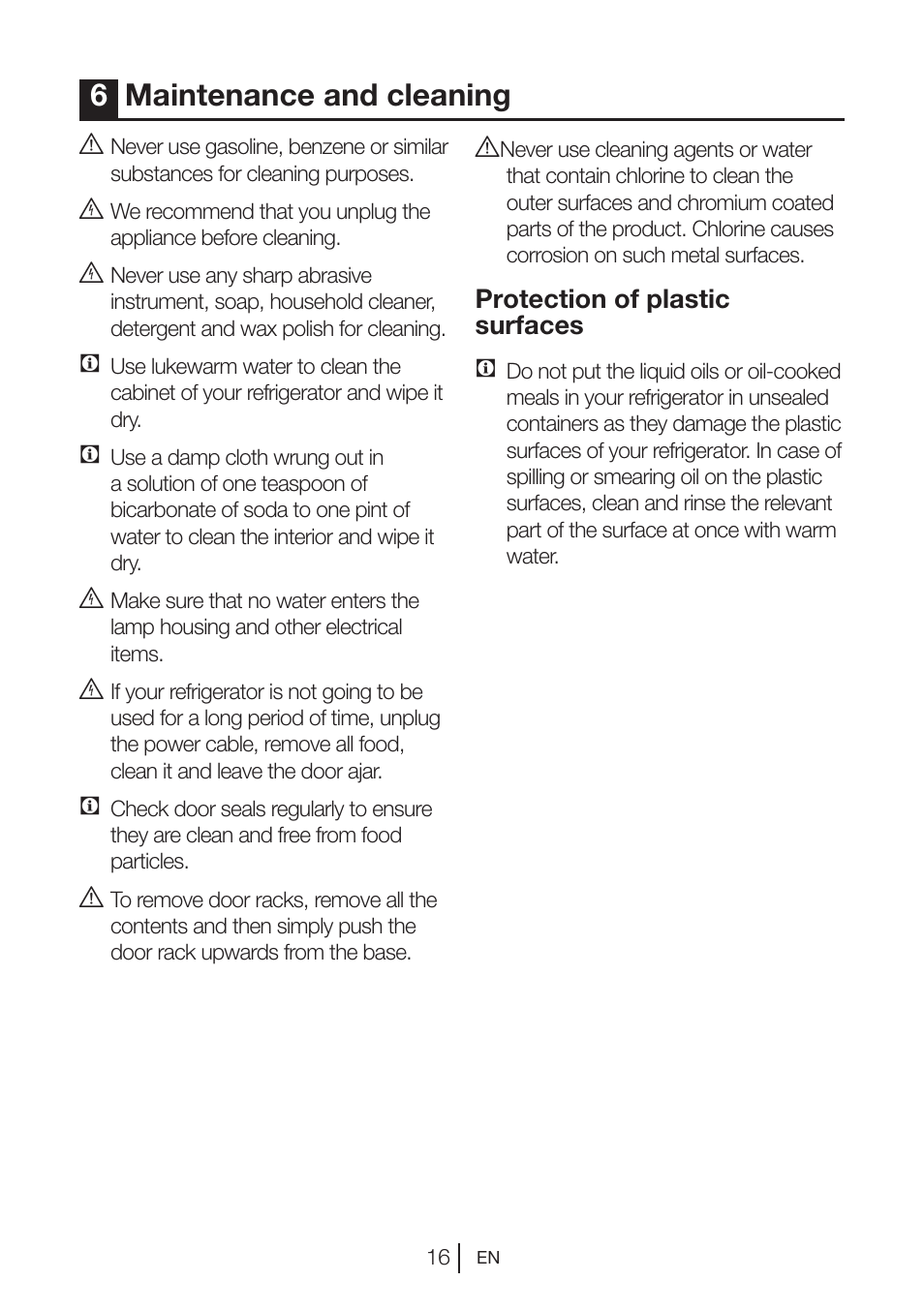 6maintenance and cleaning | Blomberg DSM 1510 i User Manual | Page 17 / 135