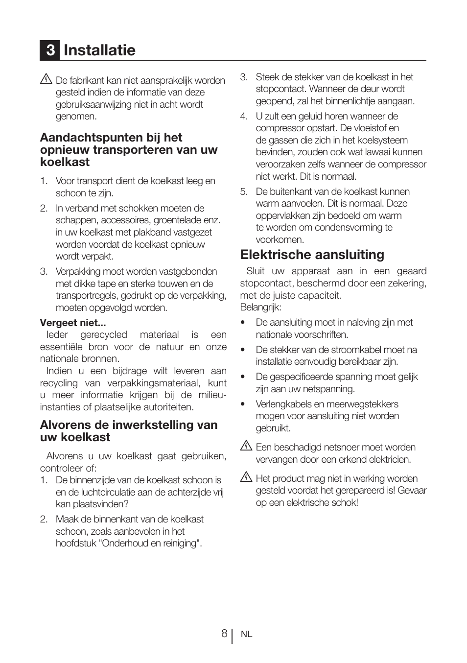 3installatie, Elektrische aansluiting | Blomberg DSM 1510 i User Manual | Page 66 / 135