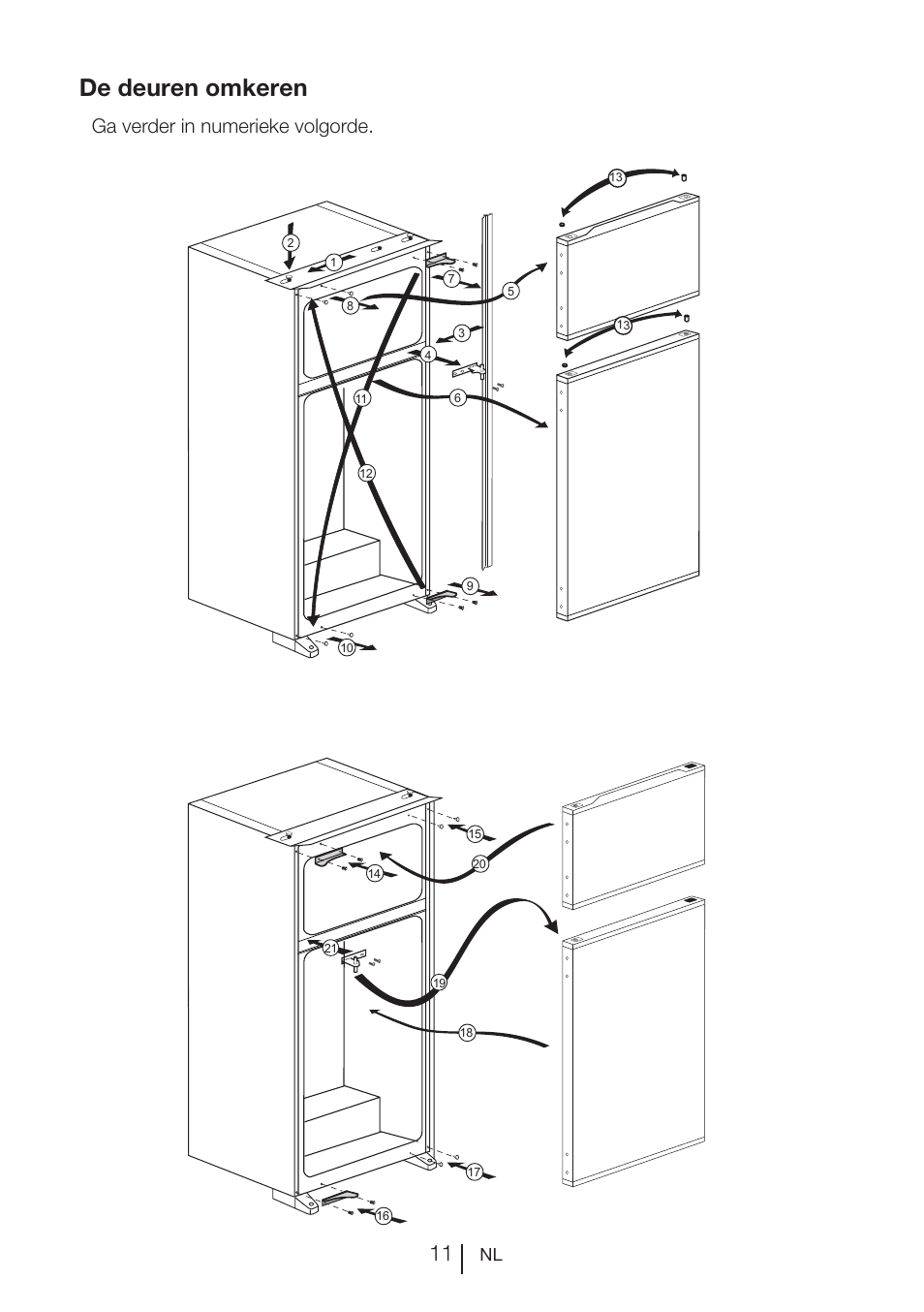 De deuren omkeren, Ga verder in numerieke volgorde | Blomberg DSM 1510 i User Manual | Page 69 / 135