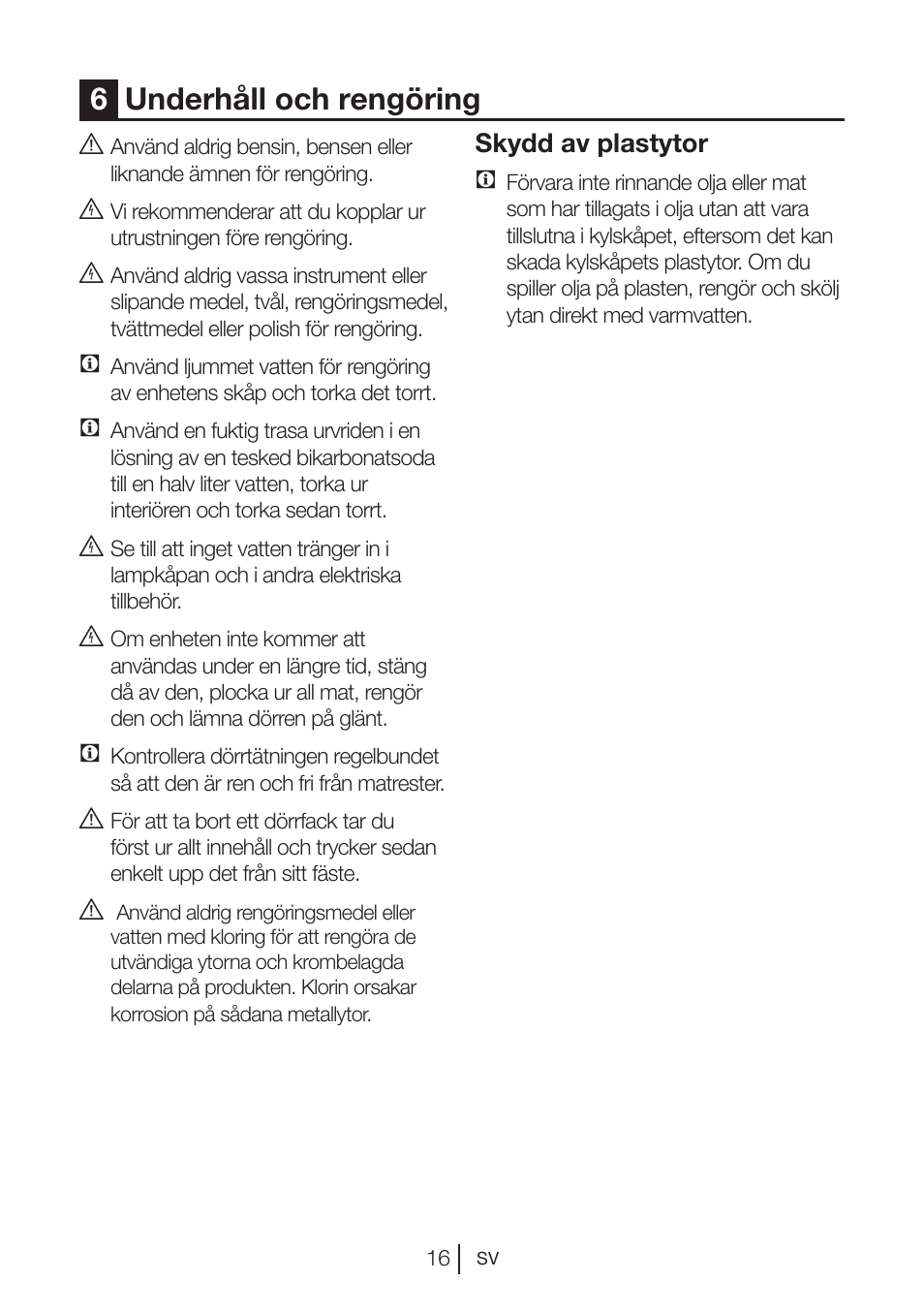 6underhåll och rengöring | Blomberg DSM 1510 i User Manual | Page 94 / 135
