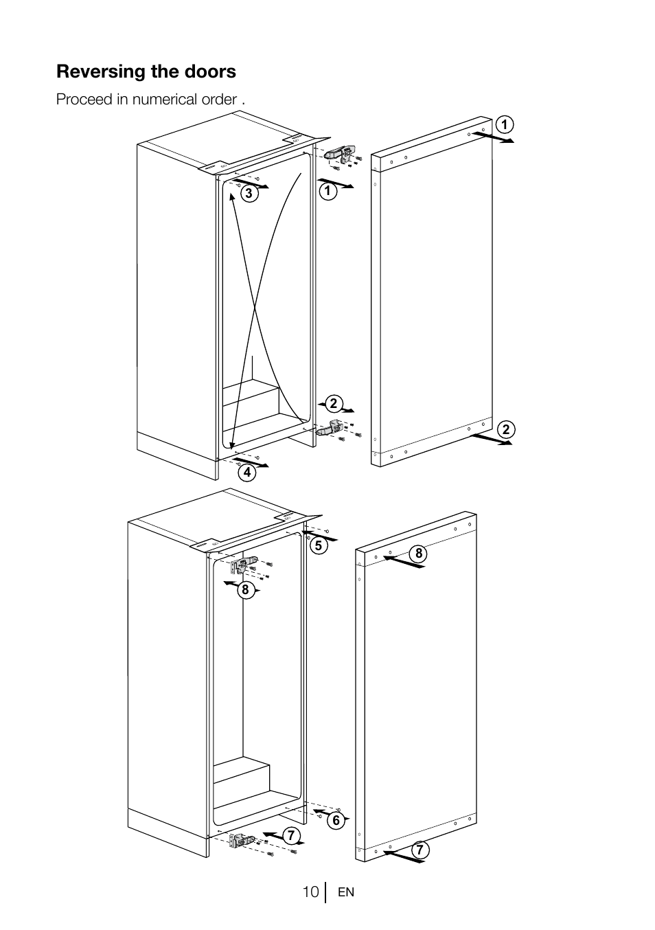 Reversing the doors | Blomberg FNT 1580 i A+ User Manual | Page 12 / 23