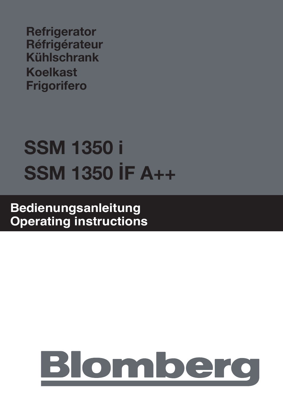 Blomberg SSM 1350 iF A++ User Manual | 165 pages