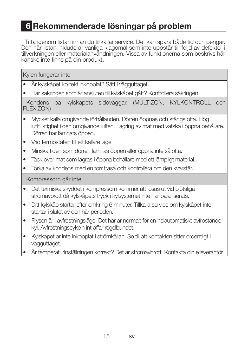6rekommenderade lösningar på problem | Blomberg SSM 1350 iF A++ User Manual | Page 107 / 165