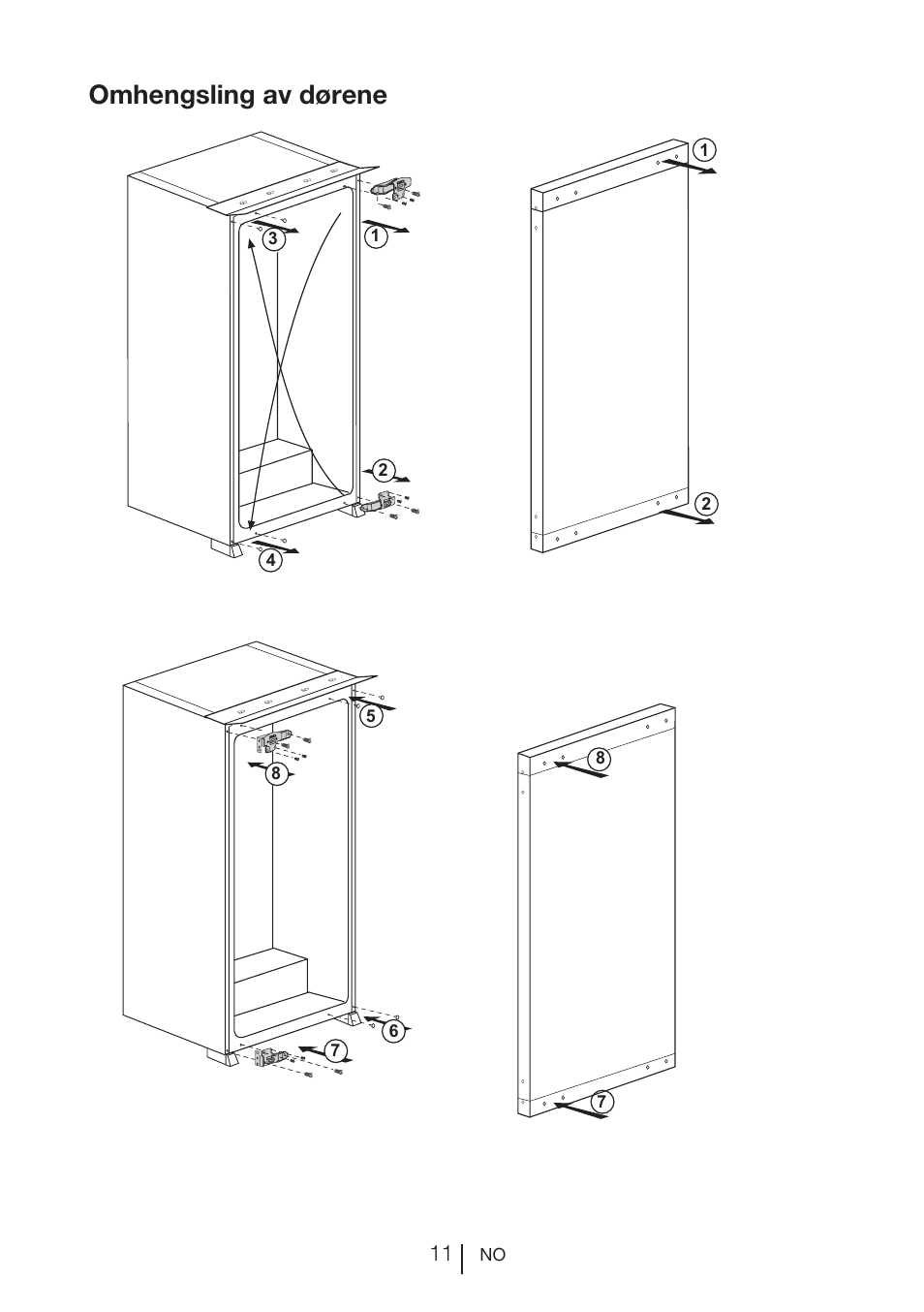 Omhengsling av dørene | Blomberg SSM 1350 iF A++ User Manual | Page 121 / 165