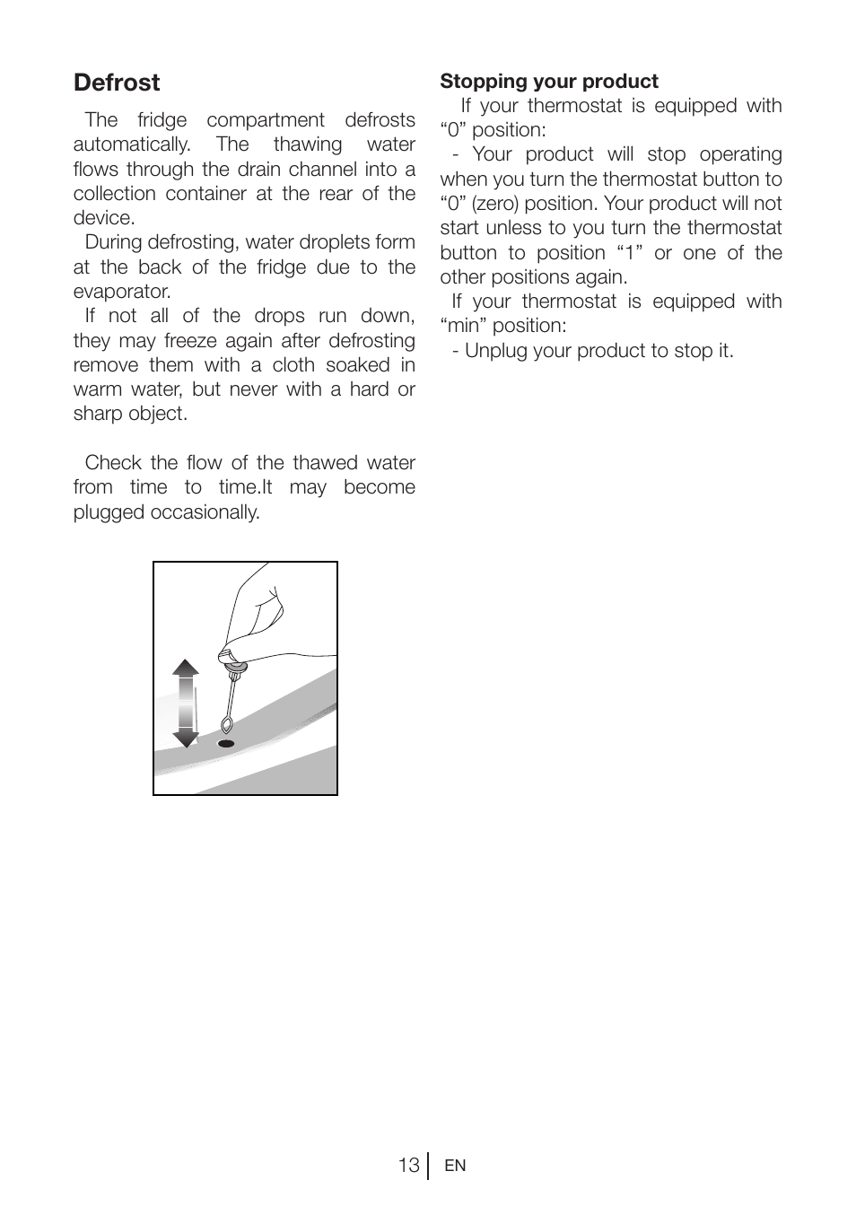 Defrost | Blomberg SSM 1350 iF A++ User Manual | Page 14 / 165