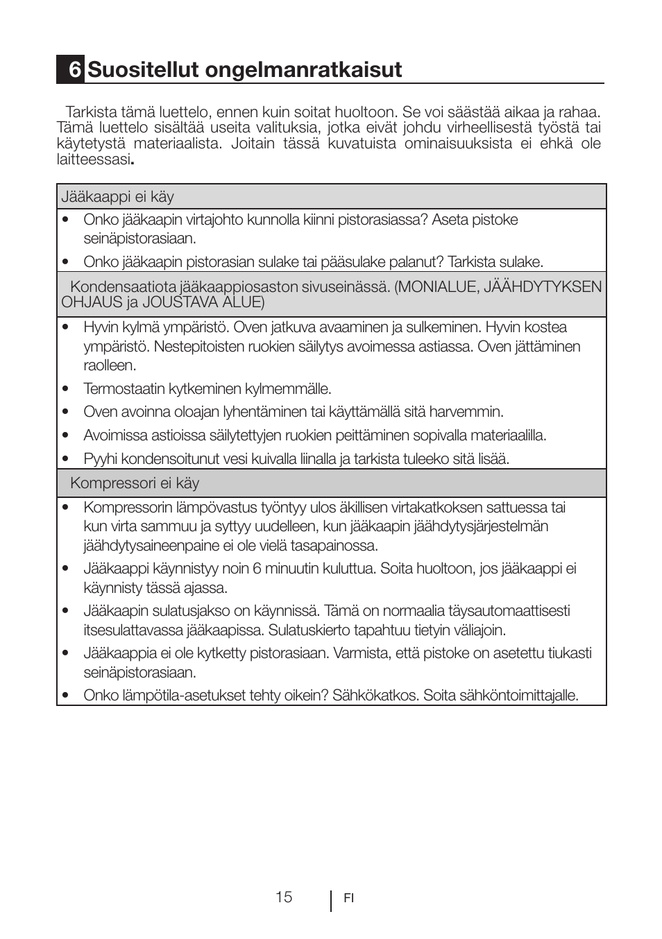 6suositellut ongelmanratkaisut | Blomberg SSM 1350 iF A++ User Manual | Page 143 / 165