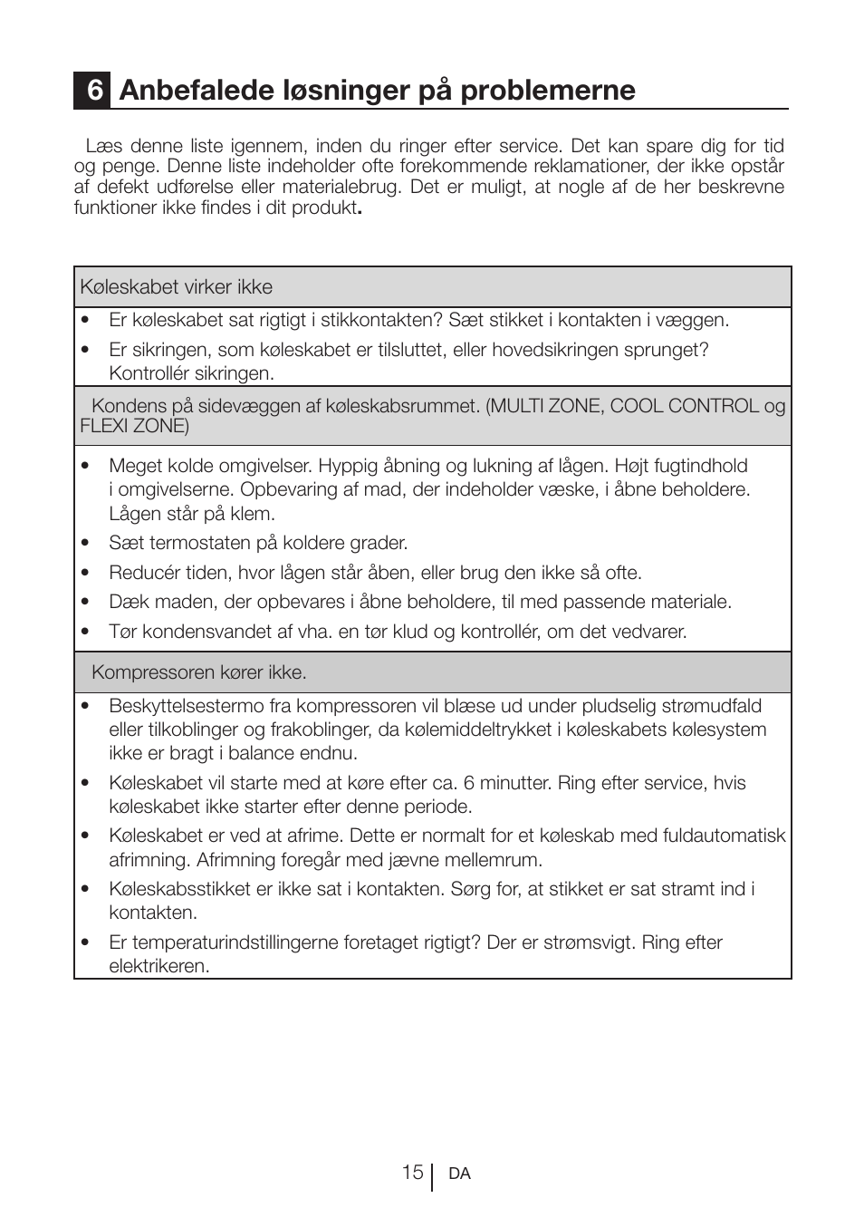 6anbefalede løsninger på problemerne | Blomberg SSM 1350 iF A++ User Manual | Page 161 / 165